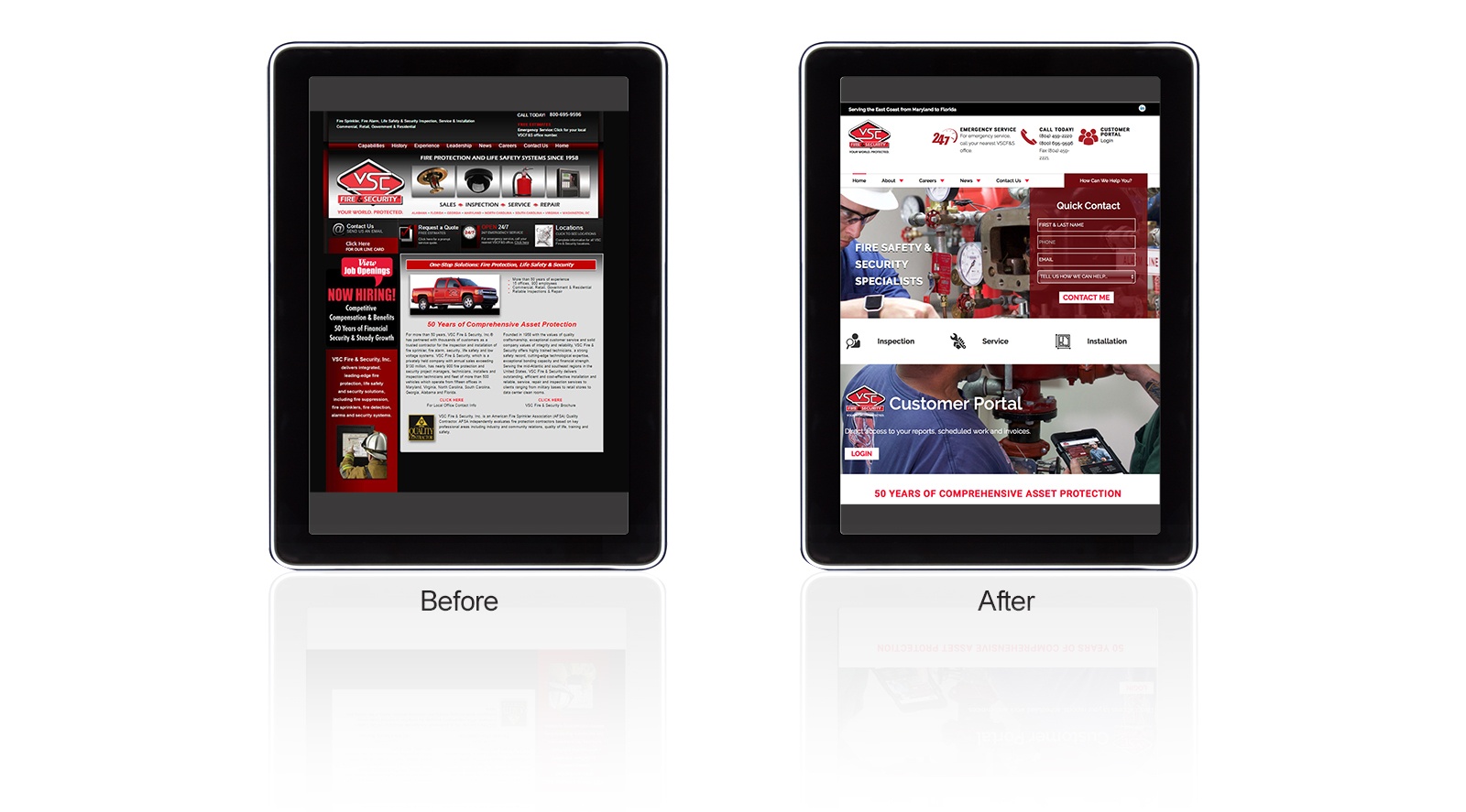 webdesign durham vsc fire and security before and after mixed digital